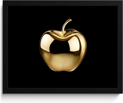 Fotolijst inclusief poster - Posterlijst 40x30 cm - Posters - Appel - Goud - Chrome - Zwart - Foto in lijst - Keuken decoratie muur - Wanddecoratie accessoires - Muurdecoratie - Schilderijen