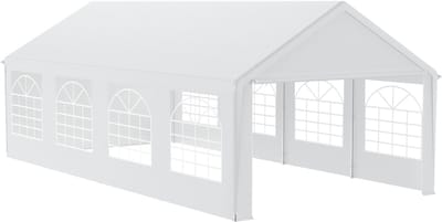 Partytent 4x8 m met Zijwanden en Ramen – Grote Feesttent voor Tuin en Evenementen – Wit