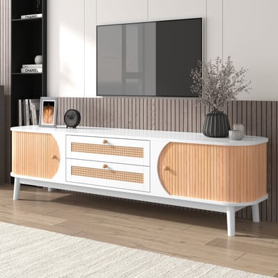 REDOM - TV-kast - MDF - met lades - 170 x 46 x 39,5 cm White
