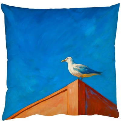 Sierkussens - Kussentjes Woonkamer - 50x50 cm - Meeuw - Gebouw - Lucht - Geschilderd