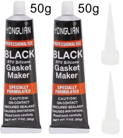 TLVX 2 Stuks Sterke Hittebestendige Pakking Lijm 50gr / Vloeibare Pakking Zwart / Voor Afdichting van Oliebestendige Componenten / Motorpakking Siliconen Rubber / Auto / Scooter / Motor afdichting / Pakking Kit Sealer / Olie-, Lucht- en Waterdicht