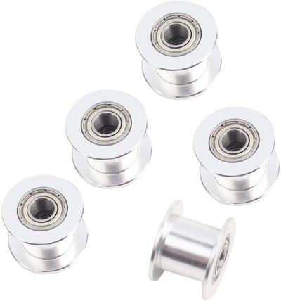 Dailygoods- Idler Pulley 5 Stuks - 10mm Breedte - Aluminiumlegering - Katrol voor 3D-printer - Riemschijf - Vervangende Onderdelen