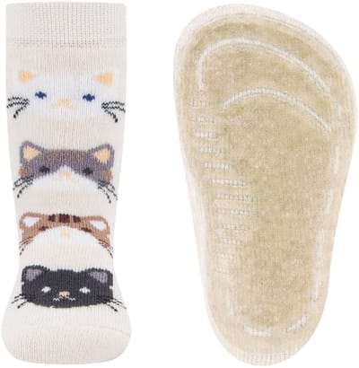 Ewers antislip sokken poesjes beige