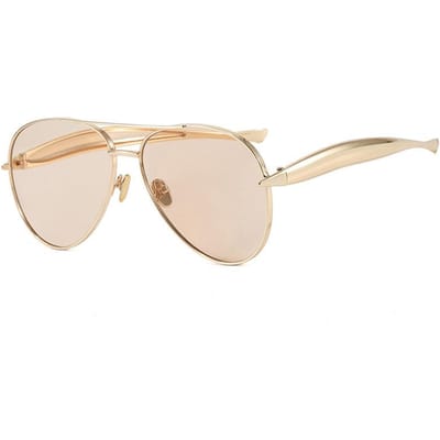 Nouveaux Lunettes de Soleil Aviateur Pour Hommes Femmes Rétro Designer Lunetterie Surdimensionné Unisex Lunettes de Soleil Protection UV400 Élégant beige