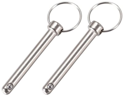 Quick Release Pins 8mm x 60mm - 2 Stuks Carbon Staal Trekpen voor Scheepsbouw en Boottoebehoren