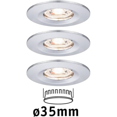 LED-inbouwlamp Nova Mini Coin Basisset star IP44 rond 65 mm Coin 3x4W 3x310lm 230V 2700K Chroom