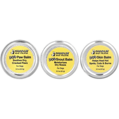 Charlie et Frank, Ensemble Variété Baume pour Chien: Patte, Peau et Nez, 3 boîtes, 0,3 oz (8,5g) chaque yellow
