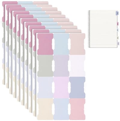 Dailygoods- Boektabs 120 Stuks - Zelfklevende Indextabbladen - Beschrijfbare Plaknotities - Scheurbestendig - Duurzaam - Lichtgeel/Wit/Licht Kaki/Lotuswortelroze/Hemelsblauw - Indexstickers