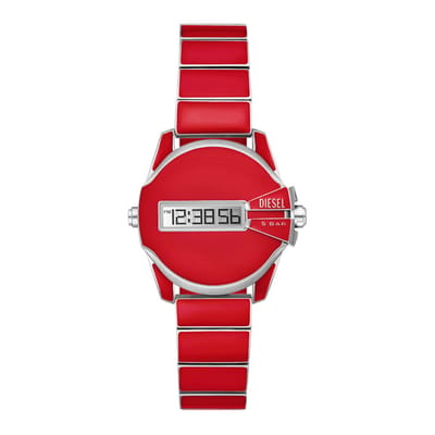 Diesel Baby Chief DZ2192 Horloge - Staal - Rood - Ø 32 mm