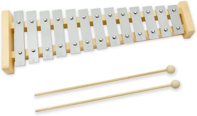 Sopraan Klokkenspel - Xylofoon Muziek - Muziek Leren - 13 Zilveren Tonen - 41 Cm Lengte - Zilver