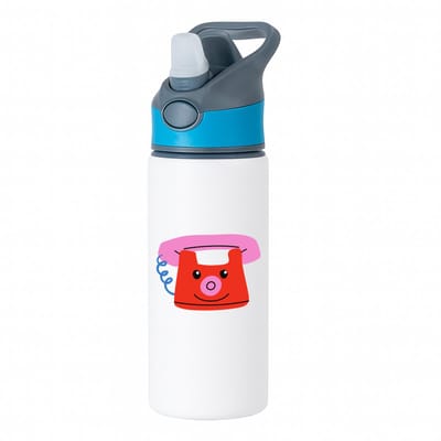Hacebo® - Telefoon waterfles met rietje blauw - Kind - Kinderen - Speelgoed - mobiel - cadeau - water fles - 650ML