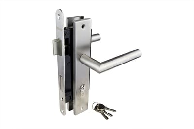 Wovar Deurbeslag Set Compleet | Poortslot RVS op Schild | Per Set
