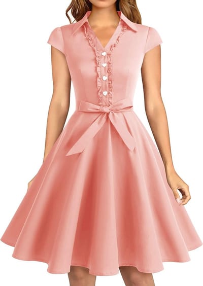 Vintage Cocktail Dress voor Dames - 50s Avondjurk voor Feestelijke Gelegenheden