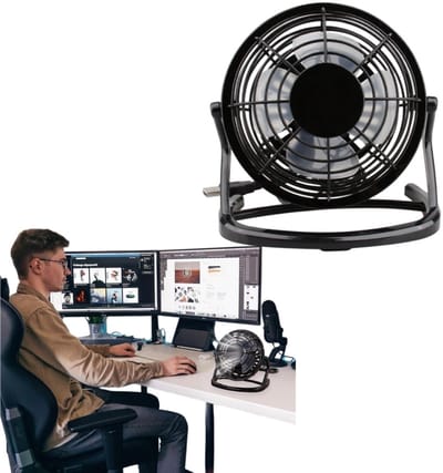 1 stuk - USB mini-desktopventilator - Hoge luchtstroom - Bureauventilator - Desktopkoelventilator - 149*96*146 cm - Voor dagelijkse luchtcirculatie en warmteafvoer op bureaus - Zwart