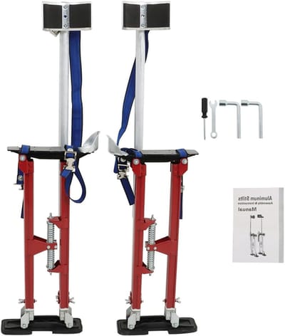 Gipsplaat Stelten - Verstelbare Stelten - Schilderen en Klussen - Antislip Rubberen Zolen - 24-40 inch - Rood
