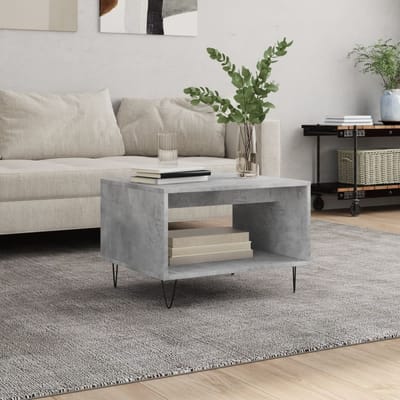 vidaXL - Salontafel - 60x50x40 - cm - bewerkt - hout - betongrijs