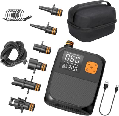 Draagbare Luchtpomp - Elektrische Pomp - Water Sporten - 25 PSI - 8000 mAh - Zwart