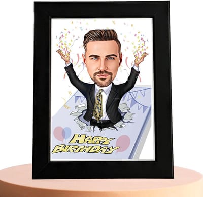 Verjaardag Platform Karikatuur 2 - Karikatuur met Jouw Foto - Cadeau - Verjaardag - Kerst - Kado - Valentijn - Gepersonaliseerd Cadeau