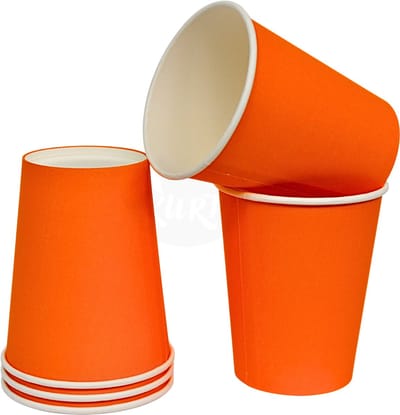 KURTT 200 Koffiebekers to go (extra stevig) - Koffiebeker karton oranje - 8oz/200ml - drinkbekers, wegwerpbekers, papierenbeker