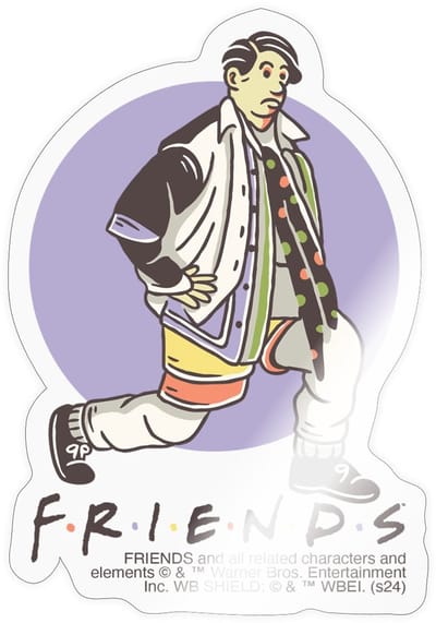 Friends Joey Draagt Chandlers Kleren Sticker maat S (10 x 10 cm)