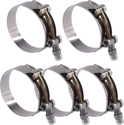 Roestvrijstalen Slangklemmen voor Turbo Suction Slangen, 63-71 mm, Set van 5, Duurzaam en Corrosiebestendig