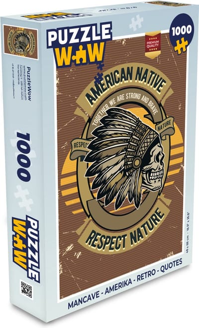 Puzzel Mancave - Amerika - Retro - Quotes - Legpuzzel - Puzzel 1000 stukjes volwassenen