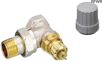 RFWR® Thermostaatventiel voor Hoekradiator 1/2 inch, Grijs - Perfecte Thermoregulatie