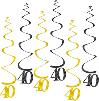 BTH – Slingers – Verjaardag Versiering – Feestversiering - 40 Jaar - Slinger – Decoratie - Feest Artikelen - Zwart Goud