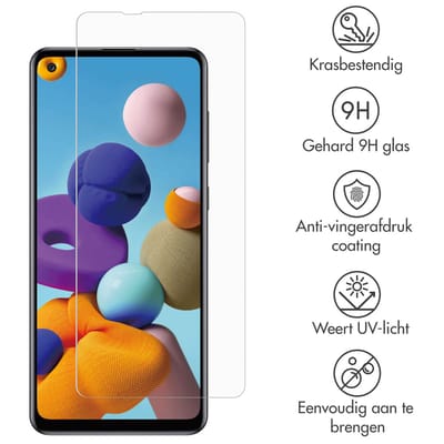 Accezz Screen Protector - Geschikt voor Samsung Galaxy A21s - Gehard Glas Screenprotector