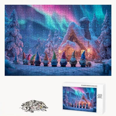Houten Puzzel - Legpuzzel Volwassenen - Ontspanning en Decoratie - Precisie Gesneden Stukjes - 1500 Stukjes - Kerstmis Cabine