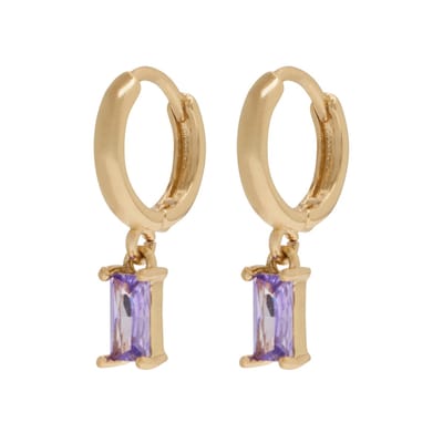 Essenza Purple Stone Charm Earrings Gold