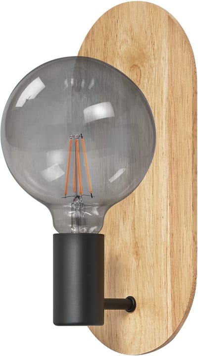 OSRAM DECOR Wood Wall wandlamp, zwart, met E27 voet voor eenvoudige lampvervanging, kan worden uitgerust met een normale of slimme lamp, IP20 bescherming