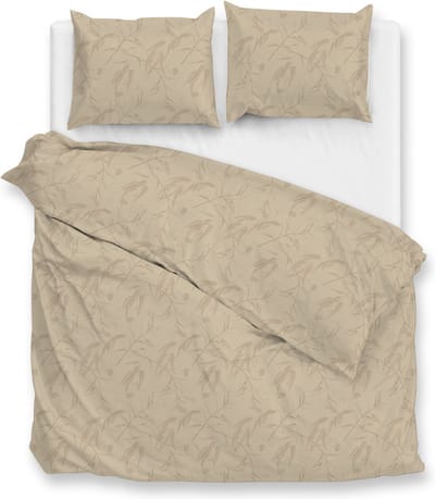 Zohome Fiori-di-Satinado Dekbedovertrek - Tweepersoons - Katoensatijn - 200x200-220cm - Beige