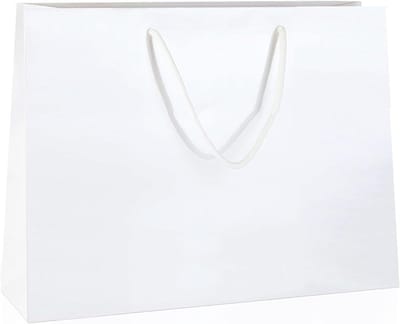 Geschenktassen Wit - Papieren Zakken - Cadeau Verpakken - Glanzend Gelamineerd - 35x24x10 cm - Wit
