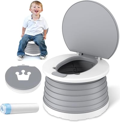 Vouwbare Reis Potty voor Baby's vanaf 1 Jaar, Ideaal voor Zindelijkheidstraining, Inclusief 15 Pot Liners en Geschikt voor Jongens en Meisjes