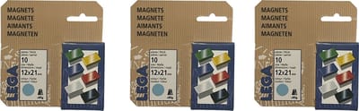 Lega Magneten 12x21mm blauw - 3 x 10 stuks