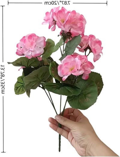 Kunstmatige Geraniums voor Buiten Decoratie - UV Bestendige Nepplant voor Vaas, Tuin en Patio Tafel, Perfect voor Binnenhuisdecoratie en Bloemstukken