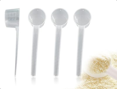 Dailygoods- Maatlepels Set van 4 - Transparante Maatlepels - Met Schaal - Voor Bakken/Koken - 5g/10ml - Duurzaam Polypropyleen - Maatbeker