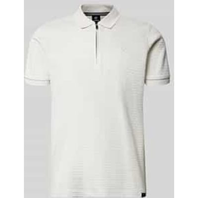 LERROS Poloshirt met kraag met ritssluiting in gestructureerde kwaliteit , Maat: XL , Kleur: CLOUDY WHITE , 100% katoen