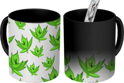 Magische Mok - Foto op Warmte Mokken - Koffiemok - Aloë Vera - Patronen - Planten - Magic Mok - Beker - 350 ML - Theemok