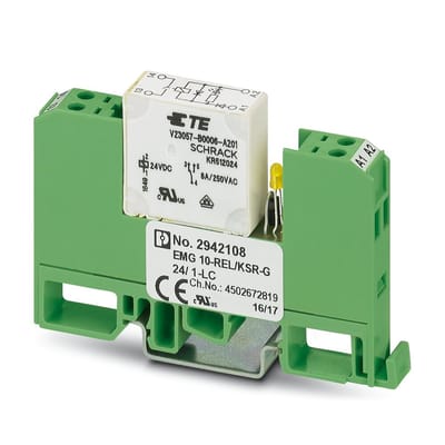 Phoenix Contact EMG 10-REL/KSR-G 24/ 1-LC Relaismodule (modulair) Nominale spanning: 24 V/DC Schakelstroom (max.): 6 A 1x NO 10 stuk(s)