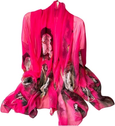 Zijden Sjaal Dames - Bandana Foulard - Stijlvol Accessoire - Zacht & Elegant - 145x180cm - Print