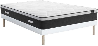 Vente-unique Set bedbodem en hybride matras met pocketveren en vormgeheugen ASTRIA Art Collection van YSMÉE - 160 x 200 cm