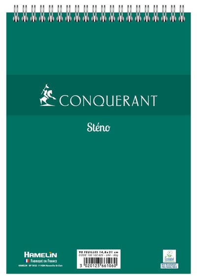 Conquerant 100102625 schrijfblok & schrift A5 180 vel Groen