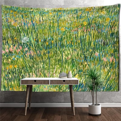 Tarweveld Olieverf Landschap Wandtapijt Wandhanger Van Gogh Mysterieuze Boheemse Kunst Huisdecoratie Achtergronddoek 95x70cm
