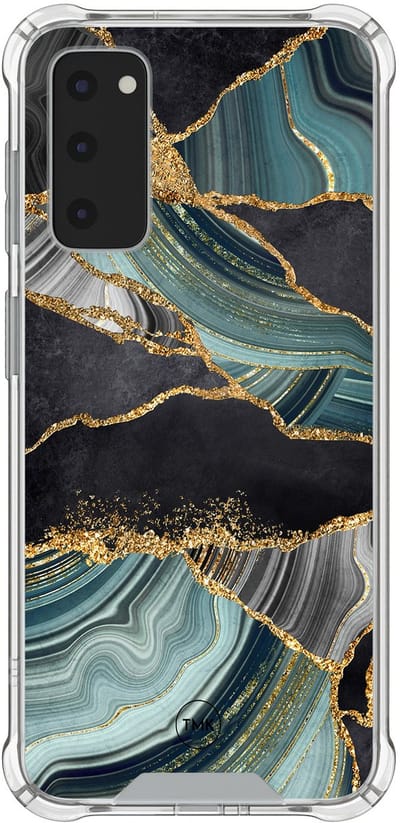 Shockproof hoesje geschikt voor Samsung Galaxy S20 FE - Marble jade stone - Schokbestendig - Verhoogde randen - TPU case - Extra Sterke Back Cover - Marmer - Transparant, Multi