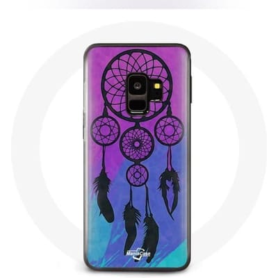Case voor Samsung Galaxy S9 Dream Catcher Zwart Blauwe en Paarse Achtergrond