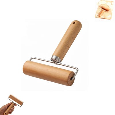 1 stuk - Houten deegroller - Antiaanbaklaag voor pizza en deeg - Ergonomisch bakgereedschap - Stevige en duurzame deegroller - Gemakkelijk schoon te maken - Houten deeg- en gebakroller - Geschikt voor koekjes, taartbodems en brooddeeg