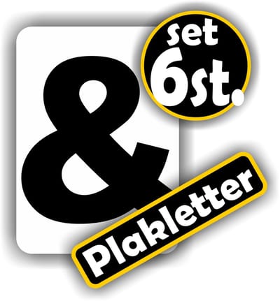 Jerma - Plakletters - Leesteken - & - Sticker - Set – 6 stuks - Vinyl - 5 x 7 cm - Weerbestendig