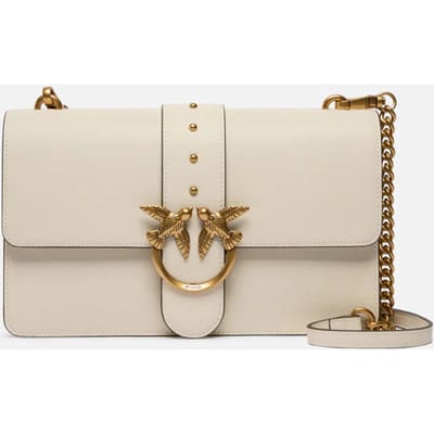 PINKO schoudertas Love One Classic ST. CL. Bianco Seta - Antique Gold crème